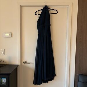 Azazie Charlize Dark Navy Chiffon One-Shoulder Dress
